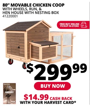 80 in. Movable Chicken Coop