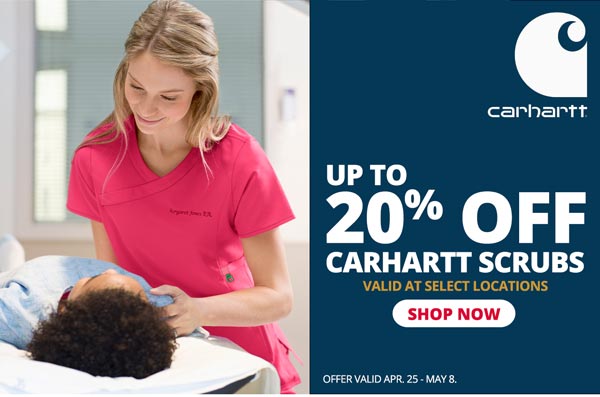 Up to 20% Off Carhartt Scrubs - Shop Now >