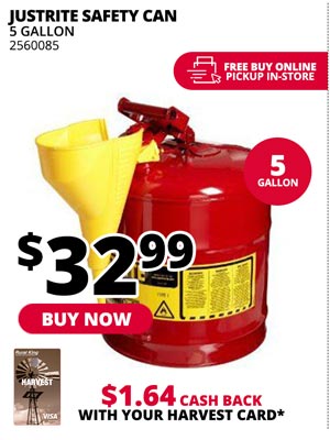 Justrite Safety Can 5-Gal