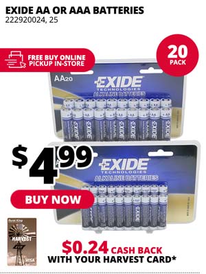 Exide AA/AAA Batteries 20-Pack