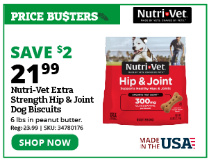 Nutri-Vet Extra Strength Hip & Joint Peanut Butter Dog Biscuits