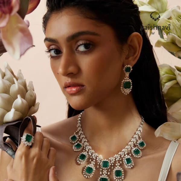 For the bride whose emeralds should be the first thing everyone notices.