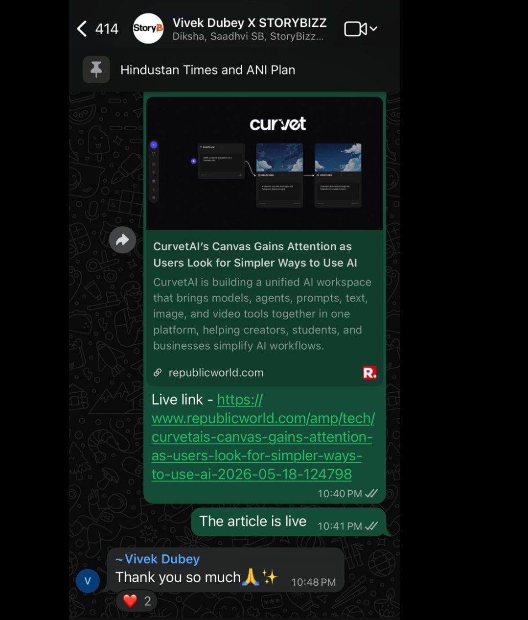 Client reaction