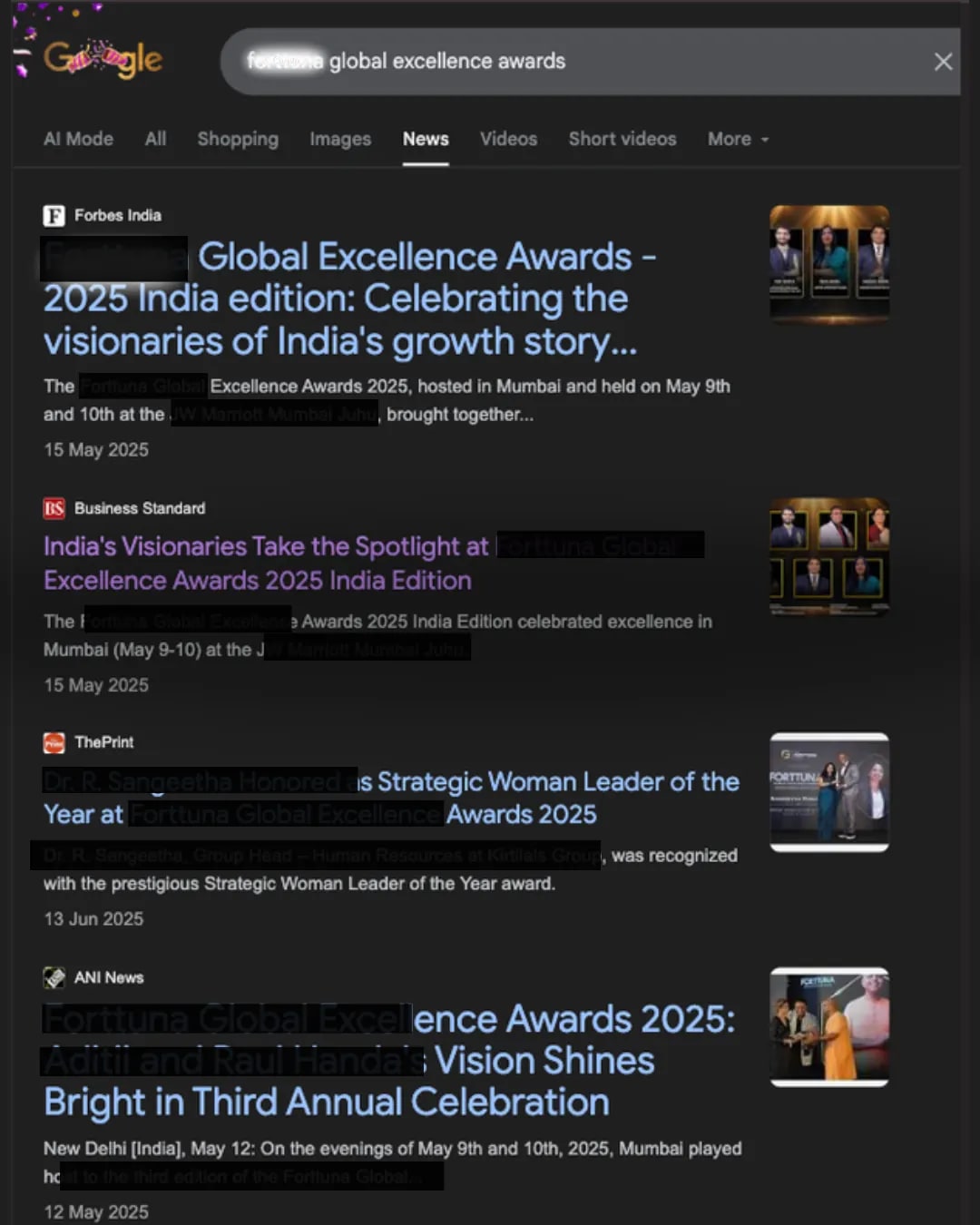 Google News results for "forttuna global excellence awards" — Forttuna · Awards