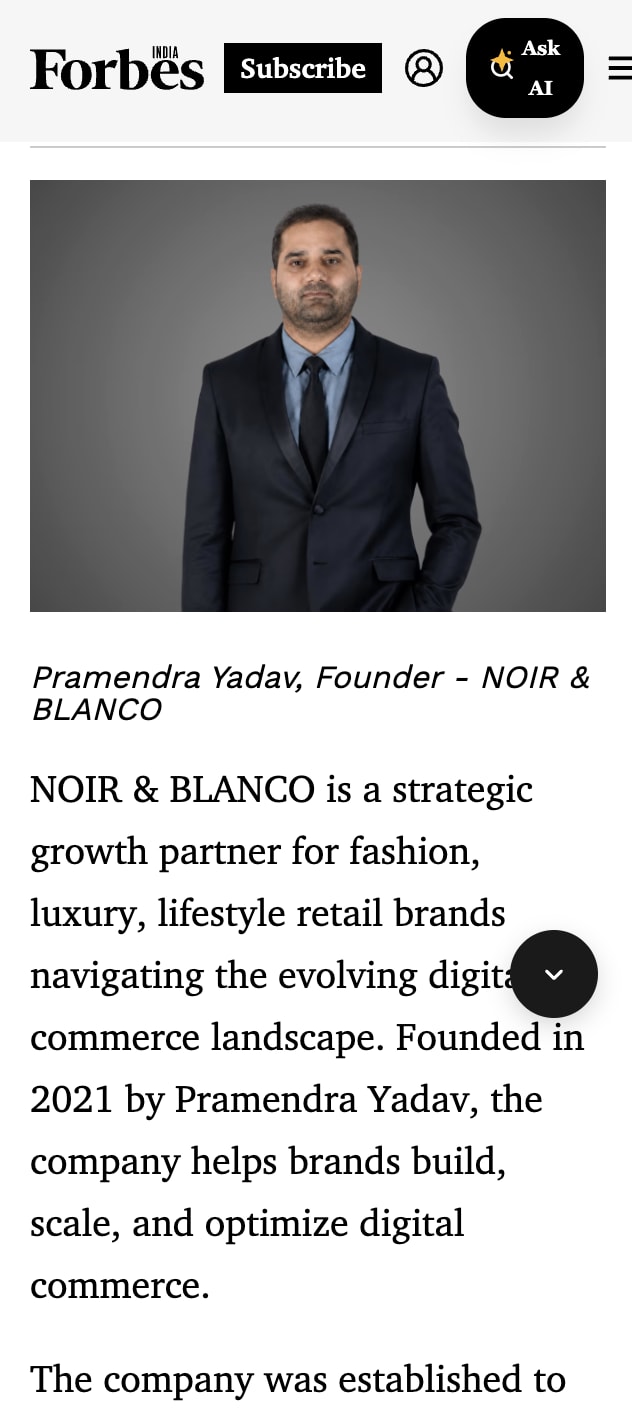 Forbes India feature