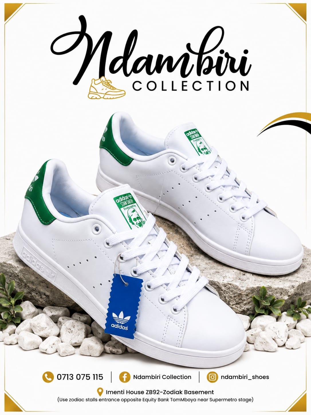 Classic Adidas Stan Smith Low-Top Tennis Sneakers