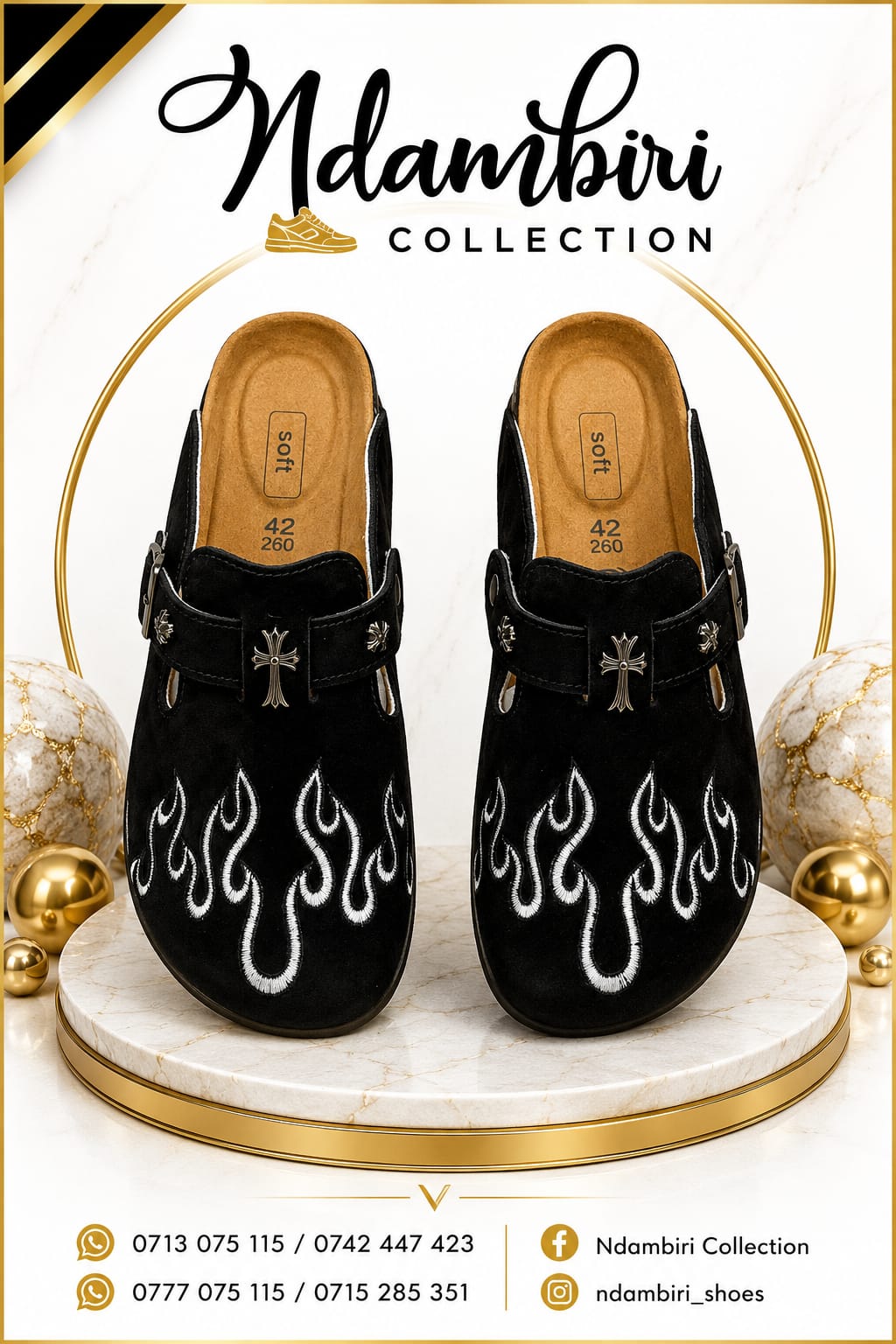 Custom Embroidered Boston Suede Clogs