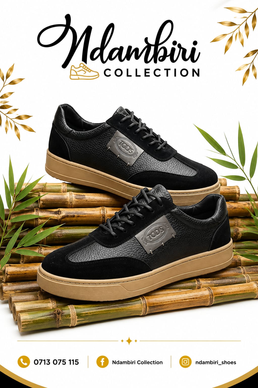 Tod's Pebbled Leather & Suede Low-Top Sneakers