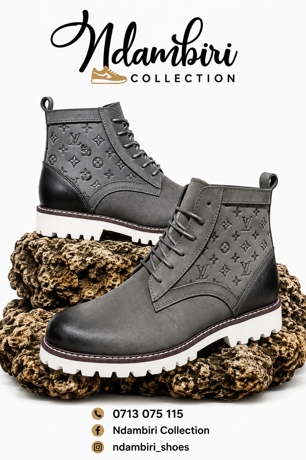 Louis Vuitton Monogram Debossed Ankle Boots