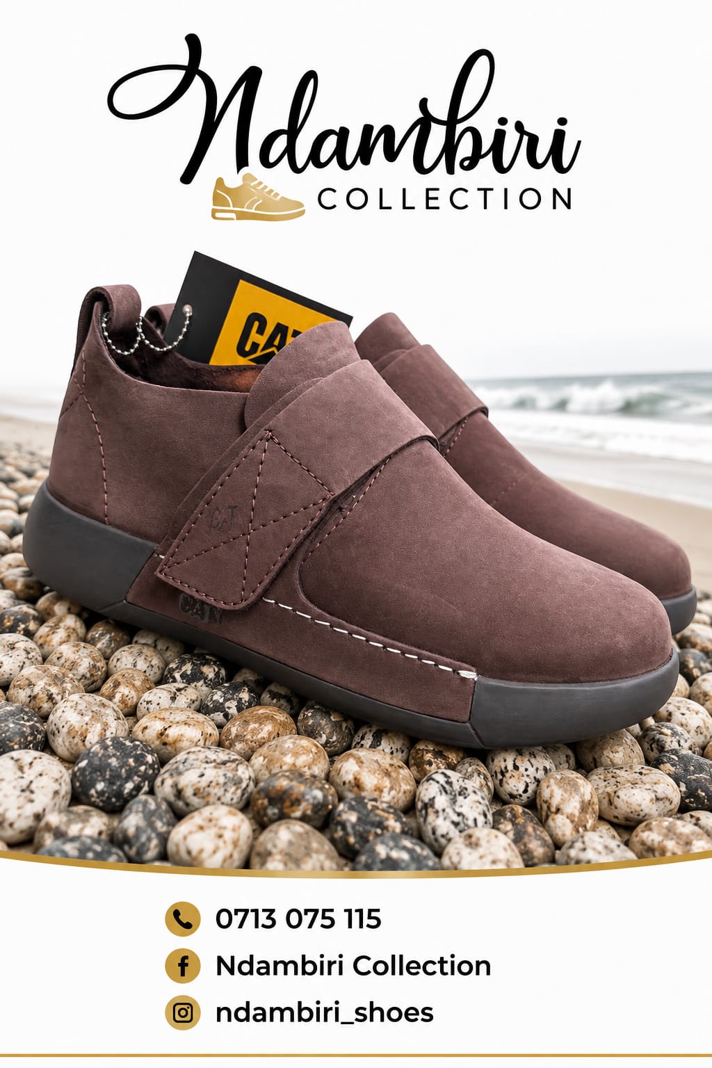CAT Velcro Strap Nubuck Comfort Low Shoes