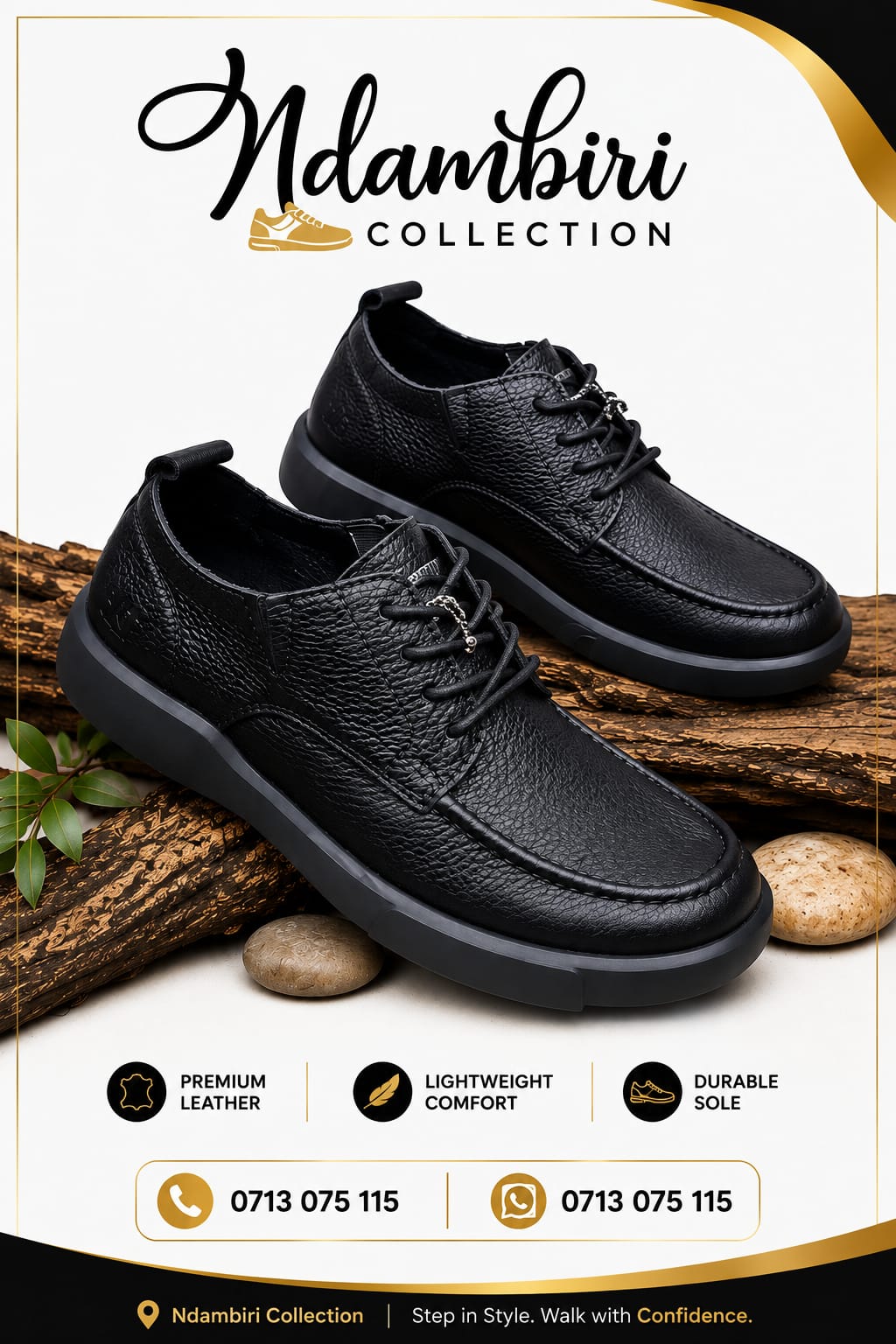 Textured Pebbled Leather Moc-Toe Derby Shoes