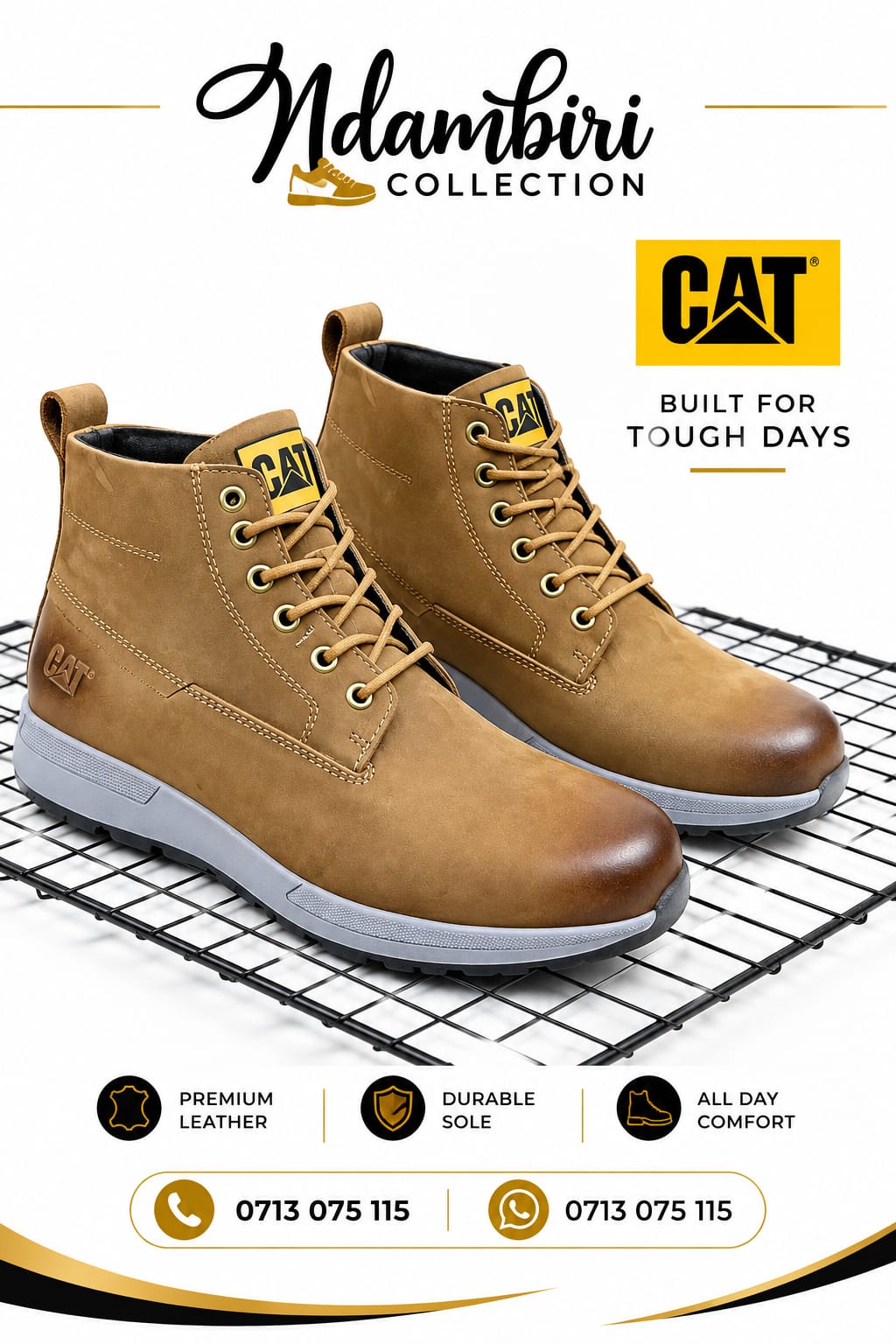 CAT Leather Ankle Boots 