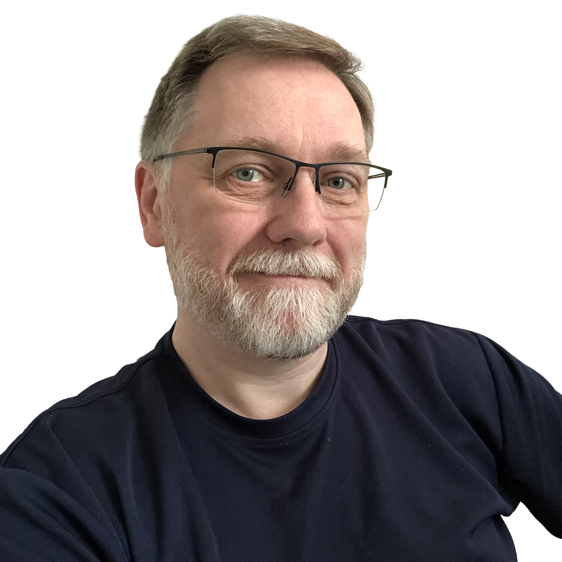 foreground: headshot of Robert McKenney