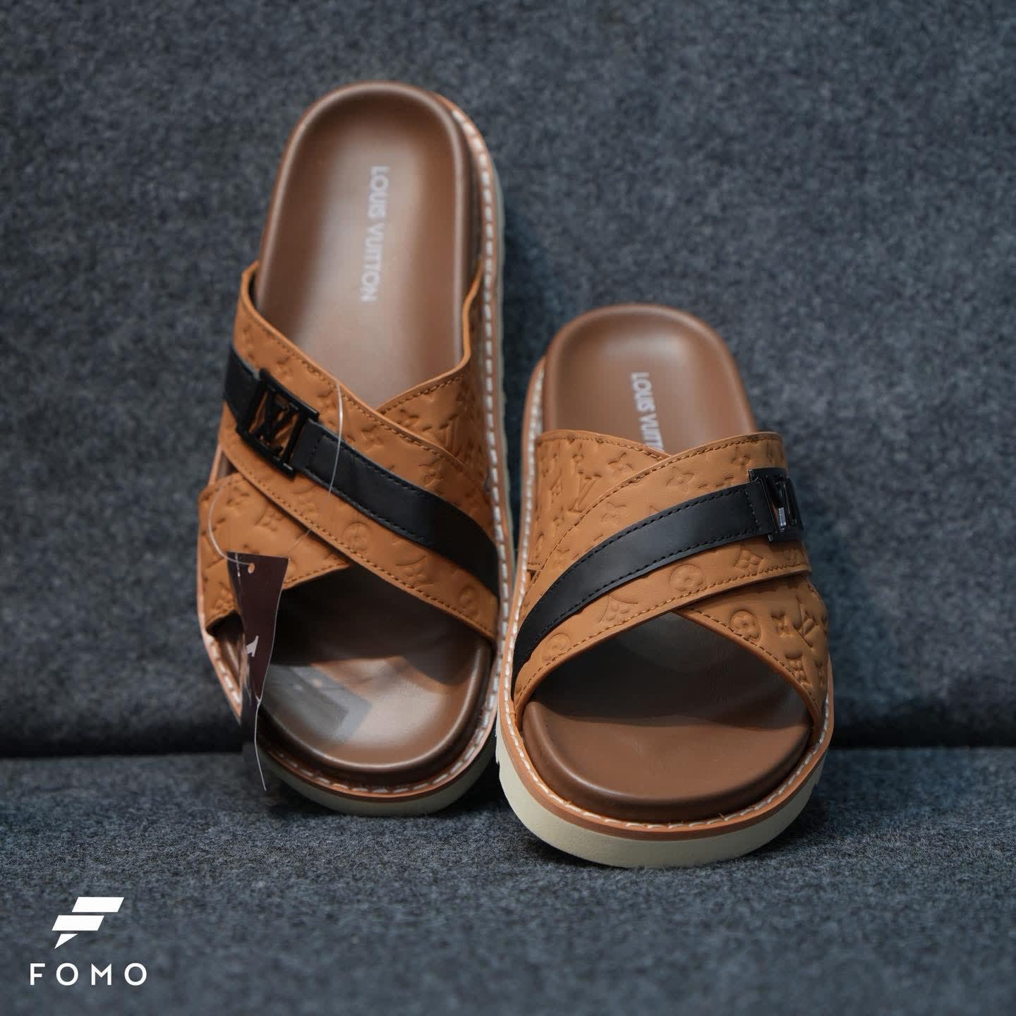 LV Cross Belt Slide Brown