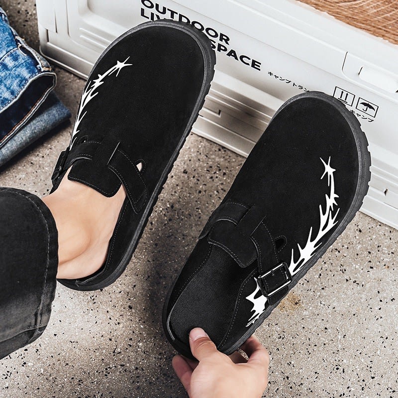 Men's Slip-On Shoes 2026 New Style Versatile Closed-Toe Half Slippers 