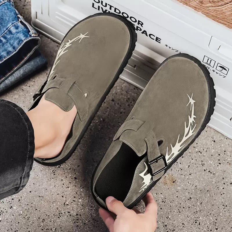 Men's Slip-On Shoes 2026 New Style Versatile Closed-Toe Half Slippers 