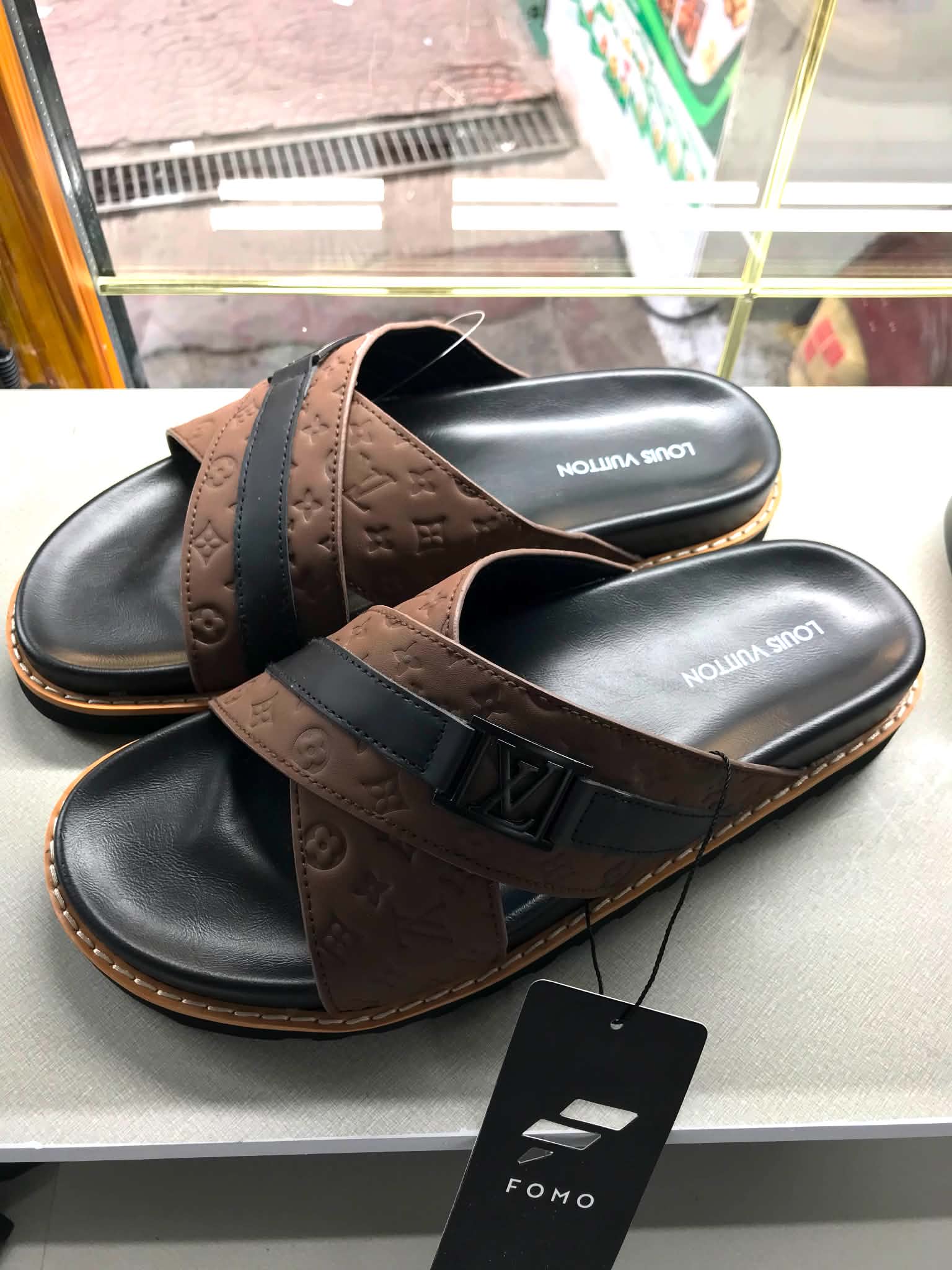 LV Cross Belt Slide Coffee
