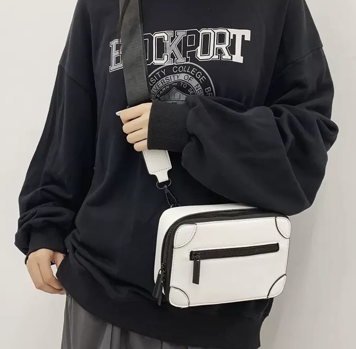 Premium Box Type Side Bag - White