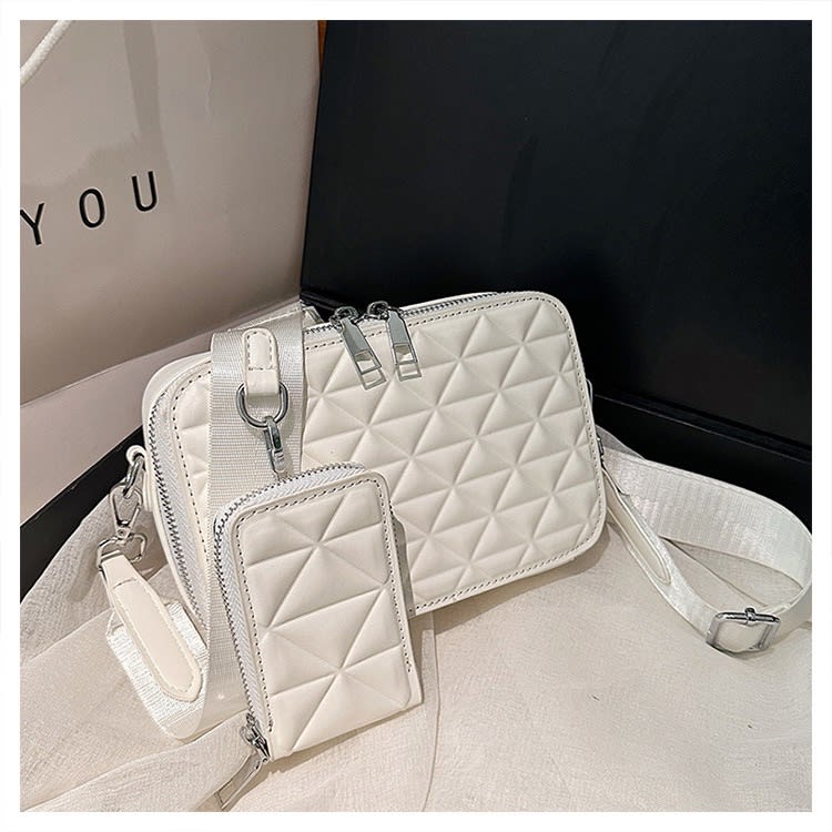 Premium Box Type Side Bag - White