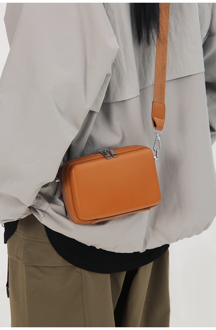 Premium Box Type Side Bag - Brown  thumbnail 1
