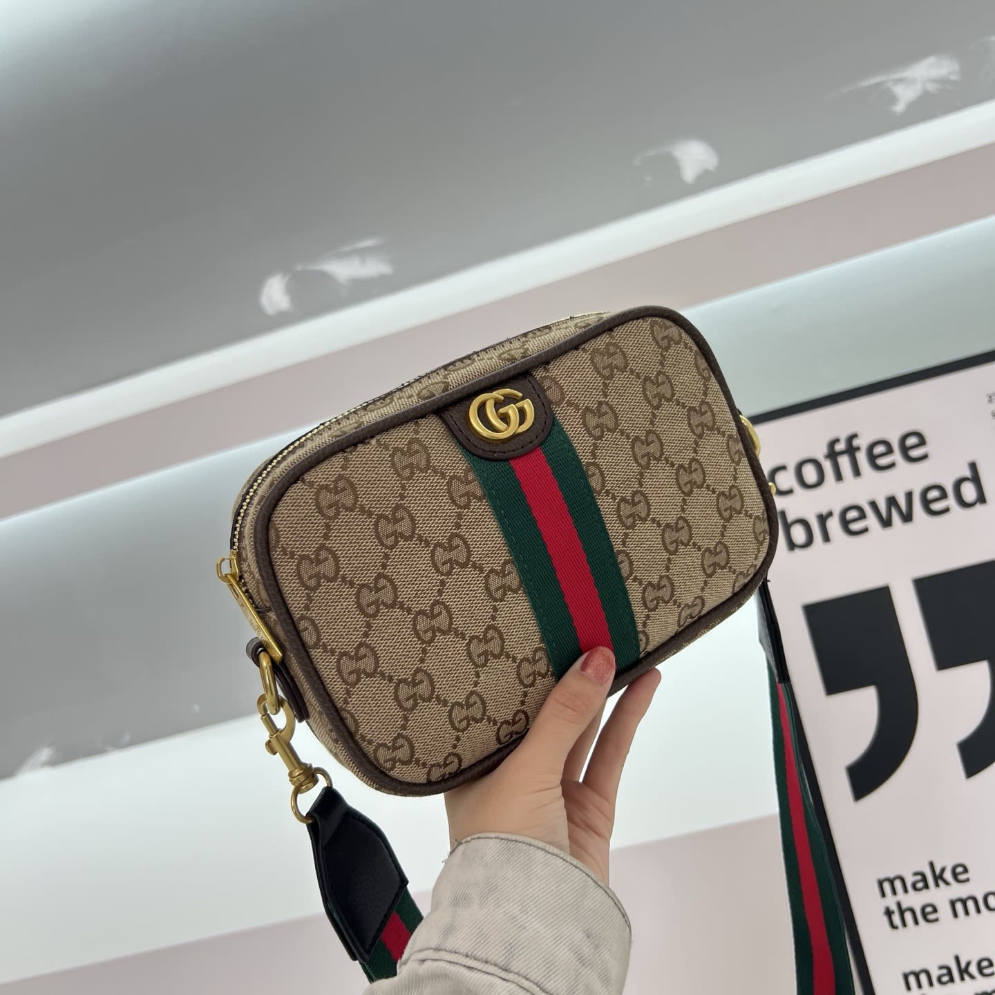 Gucci Fabric Side Bag - Brown thumbnail 1