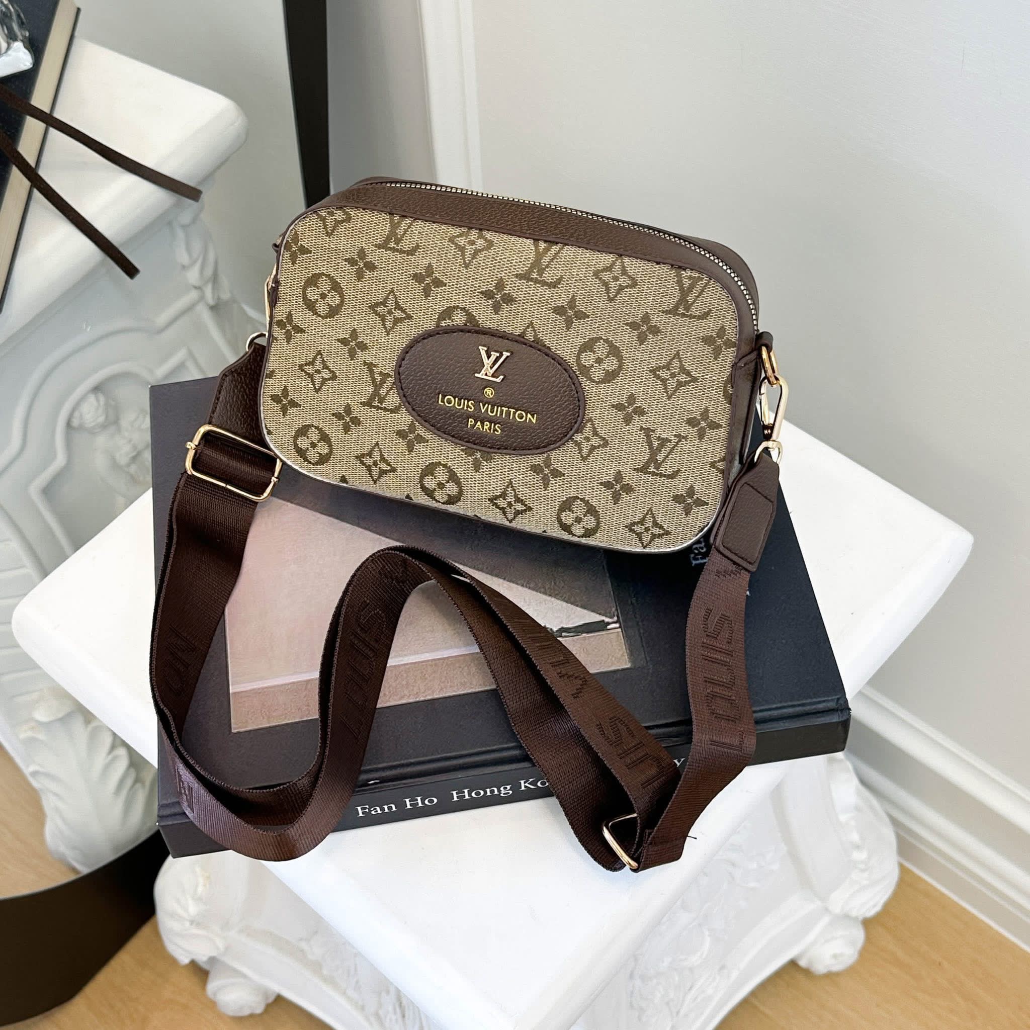 LV Fabric Side Bag - Brown 