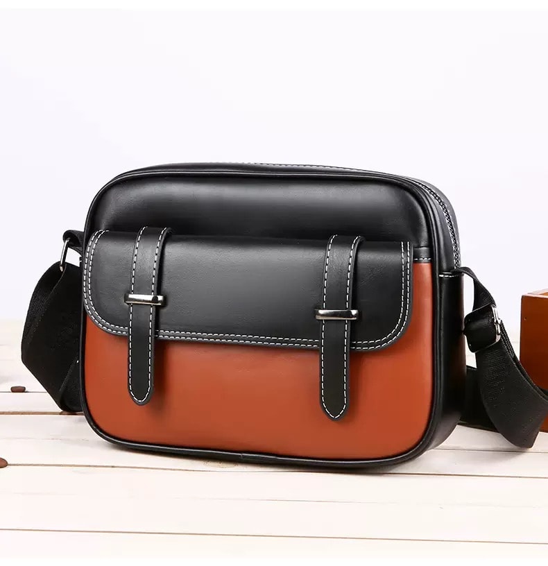 Premium Side Bag - Black/Brown thumbnail 1