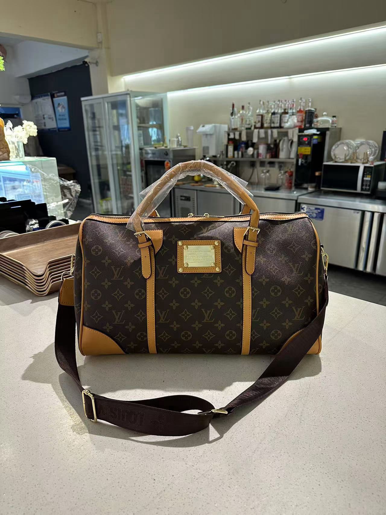 LV Monogram Luxury Travel Duffle Bag – Classic Brown