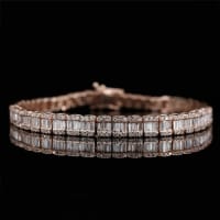 Round And Baguette Diamond Moissanite Bracelet view 2