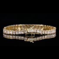 Round And Baguette Diamond Moissanite Bracelet view 4