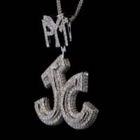 Custom Iced-Out Initial Letter Pendant – Personalized CZ Hip Hop Alphabet Necklace (Silver Finish)  view 9