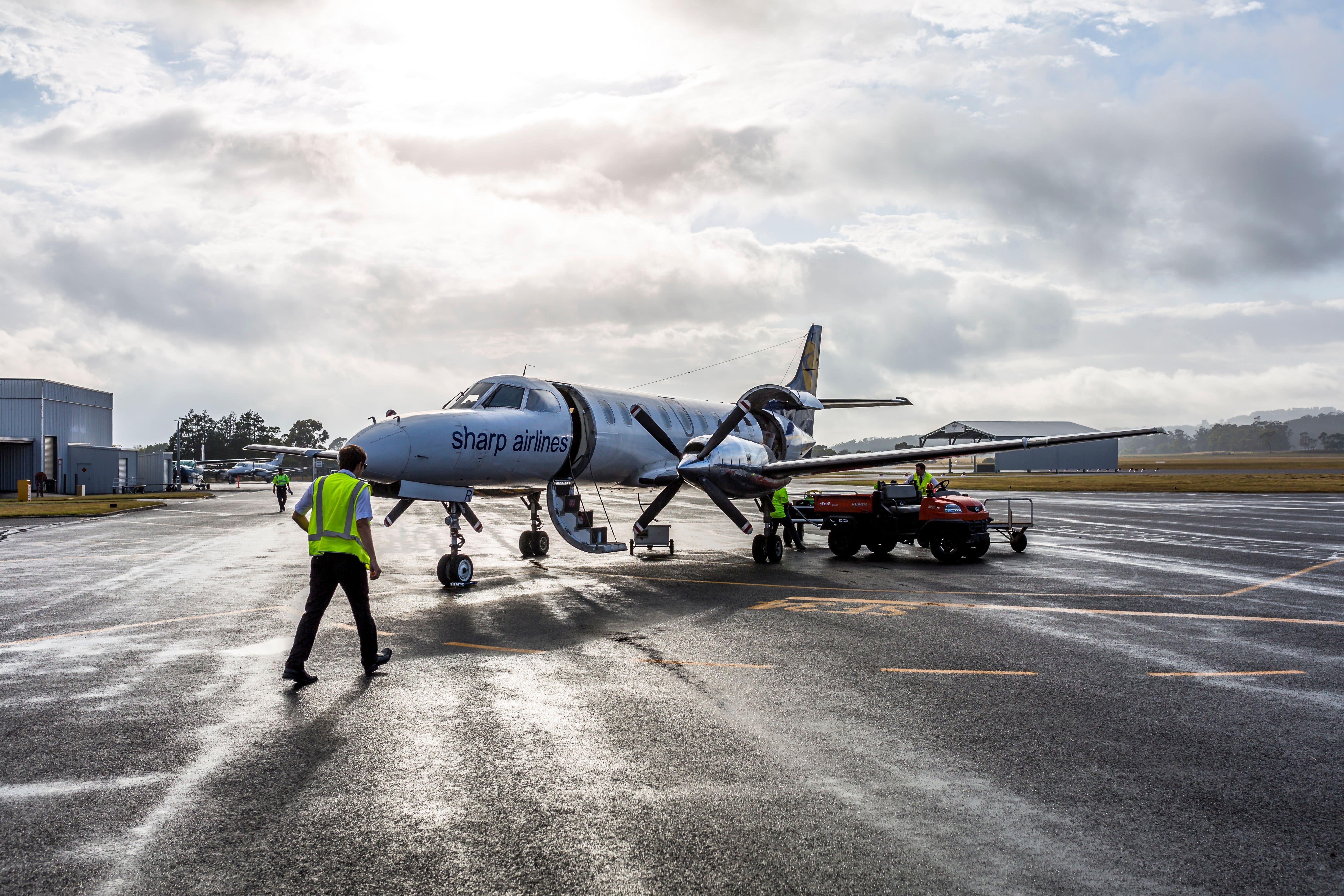 Sharp Airlines aircraft on King Island