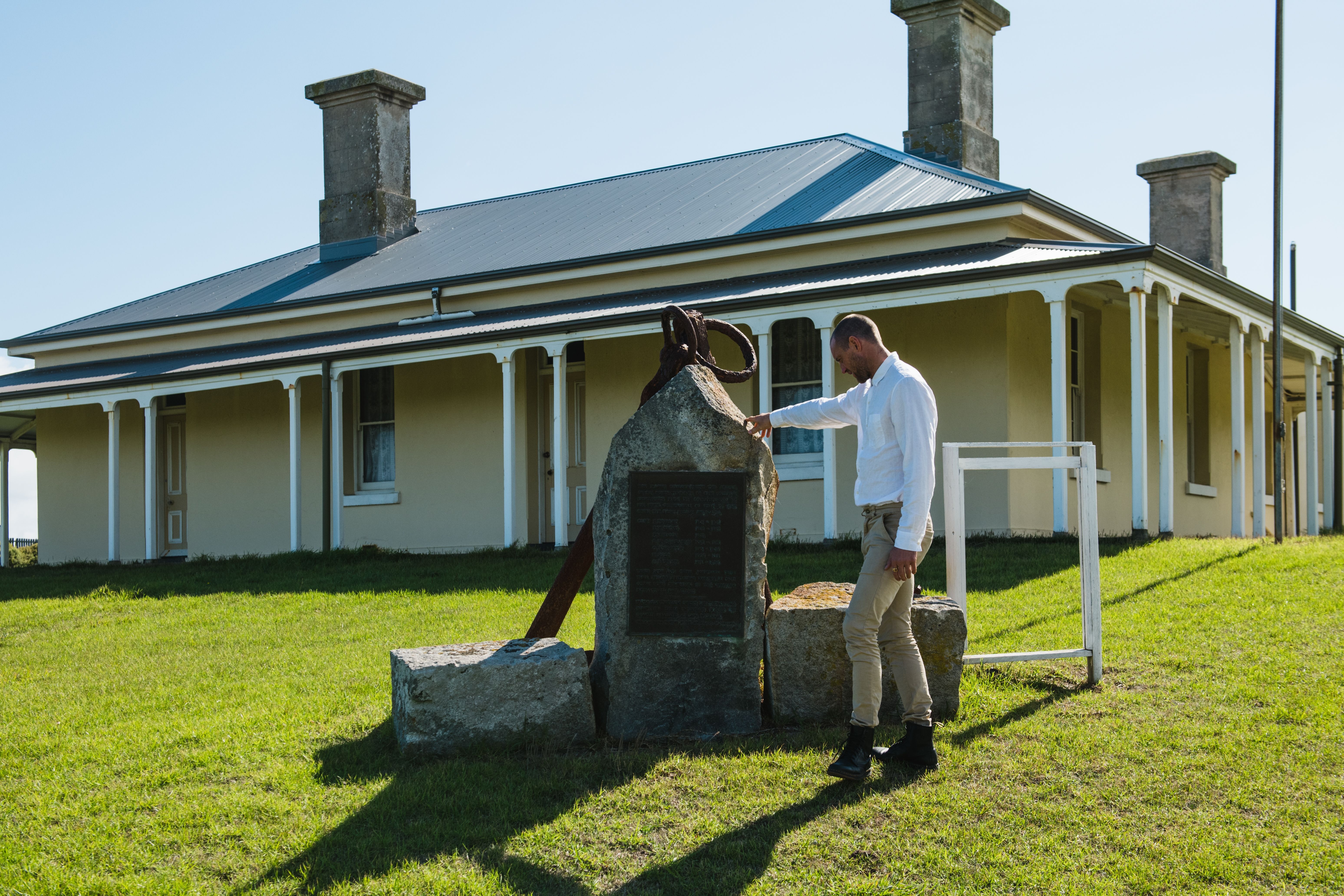 King Island maritime history display and anchor