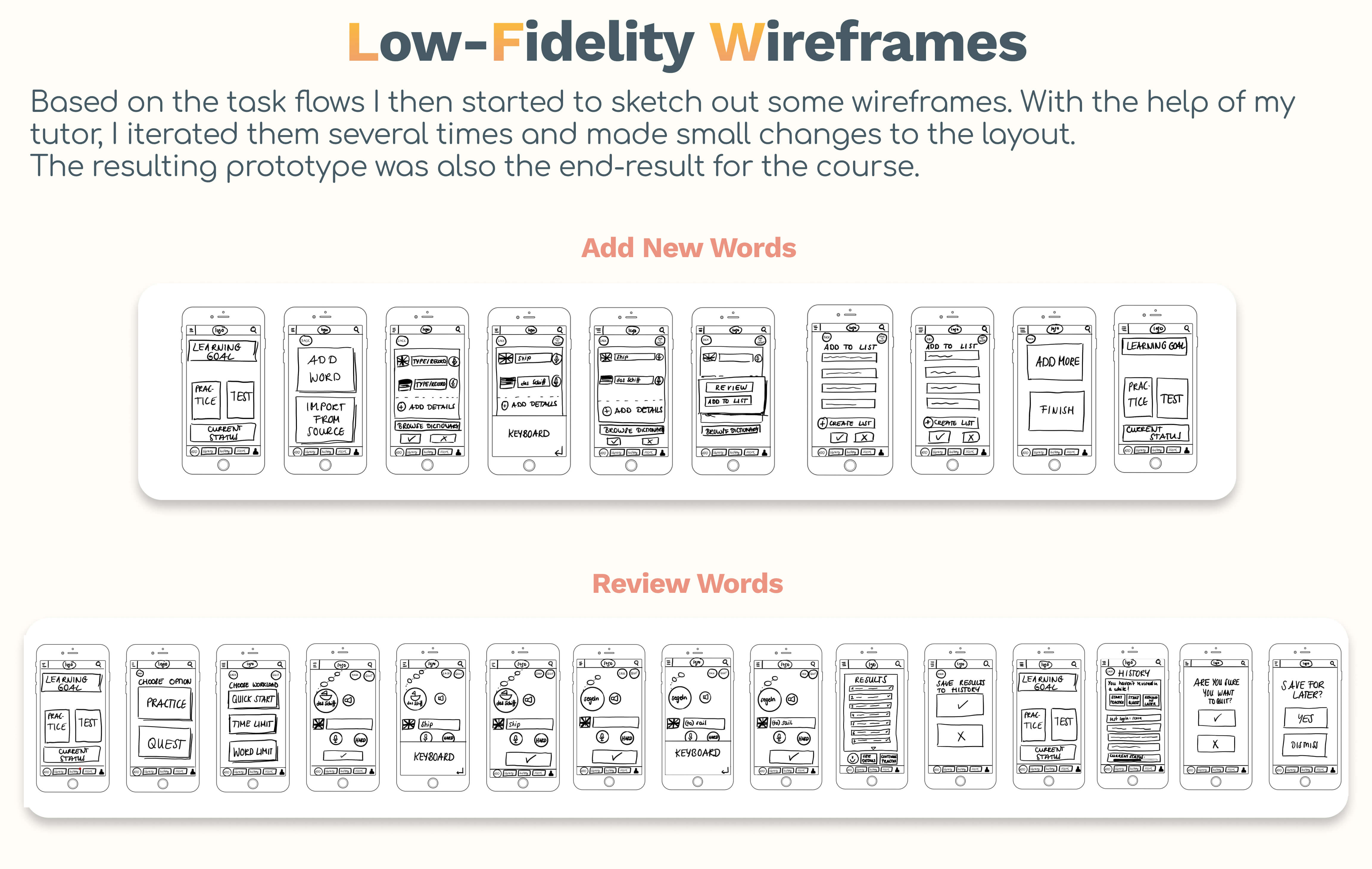 Lo-Fi Wireframes