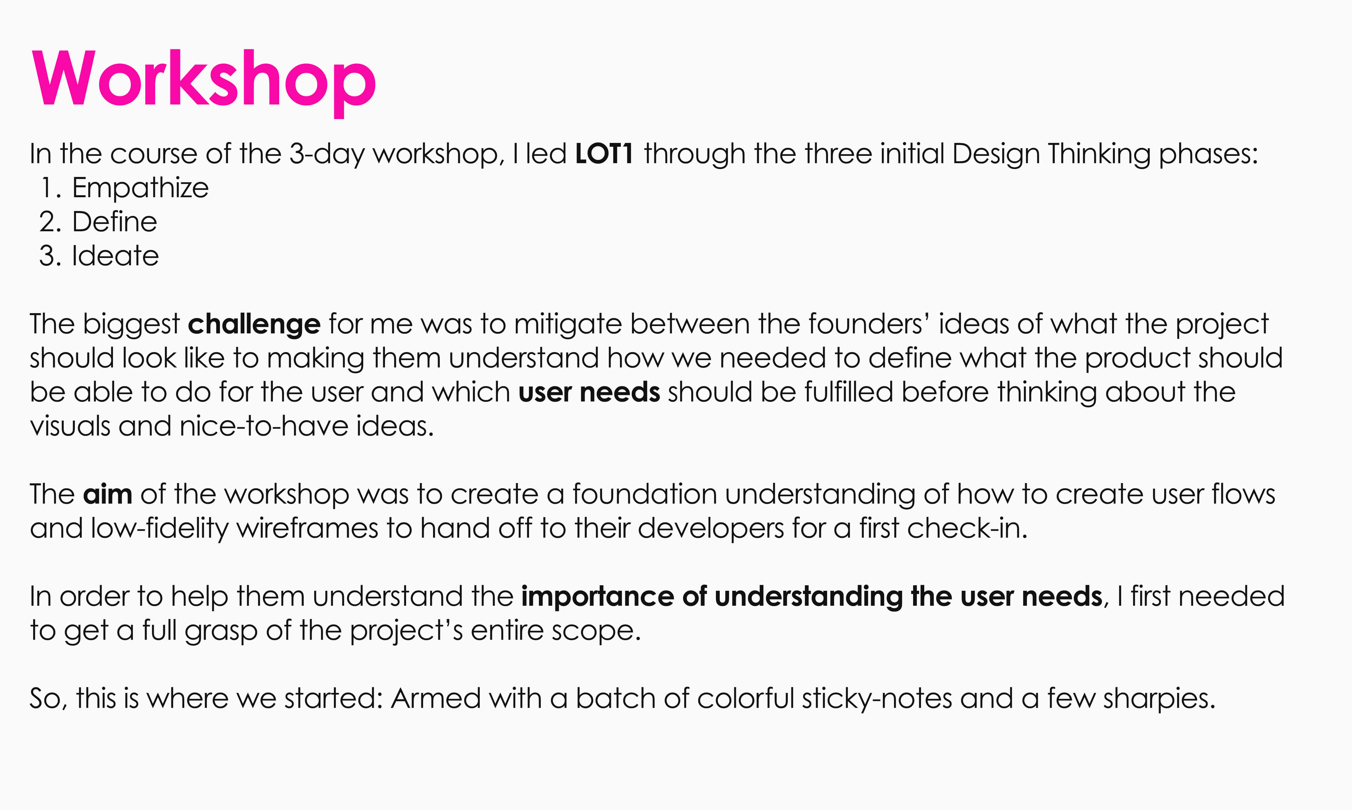 Workshop I