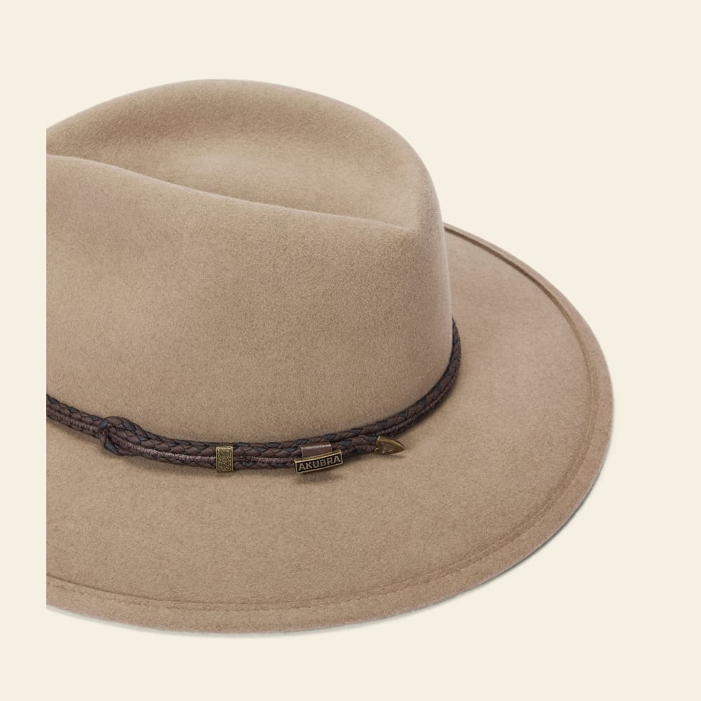 Akubra Taupe Felt Fedora with Grosgrain Band Traveller Akubra | R.M.Williams Hats | R.M.Williams® United  main image 2