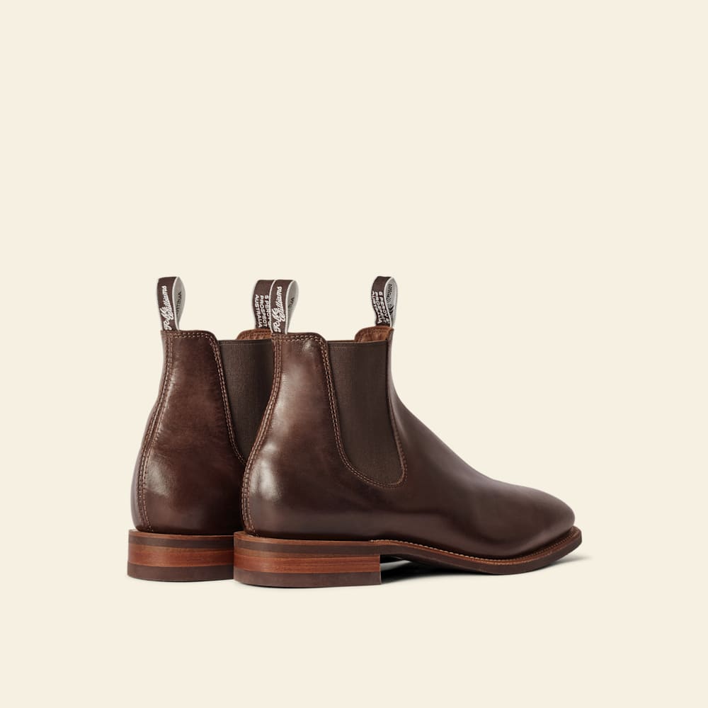 R.M. Williams Dark Brown Leather Chelsea Chukka Boots Men main image 3