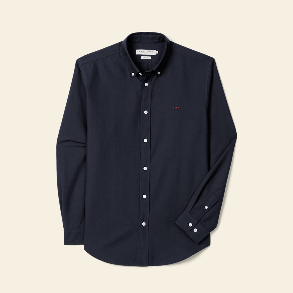 rm williams dress shirts R.M.Williams Clapton Oxford Shirt - Navy