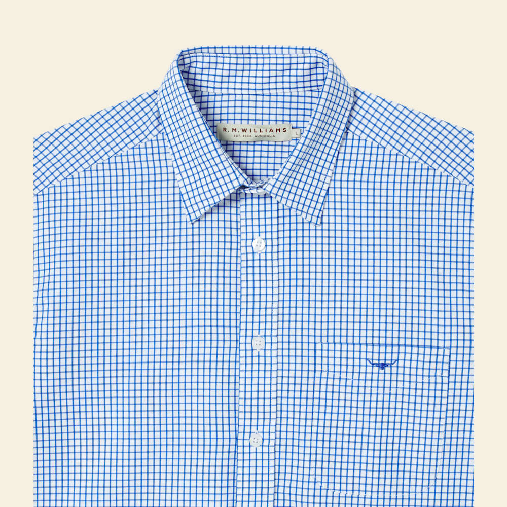White/Blue Collins Shirt Shirts