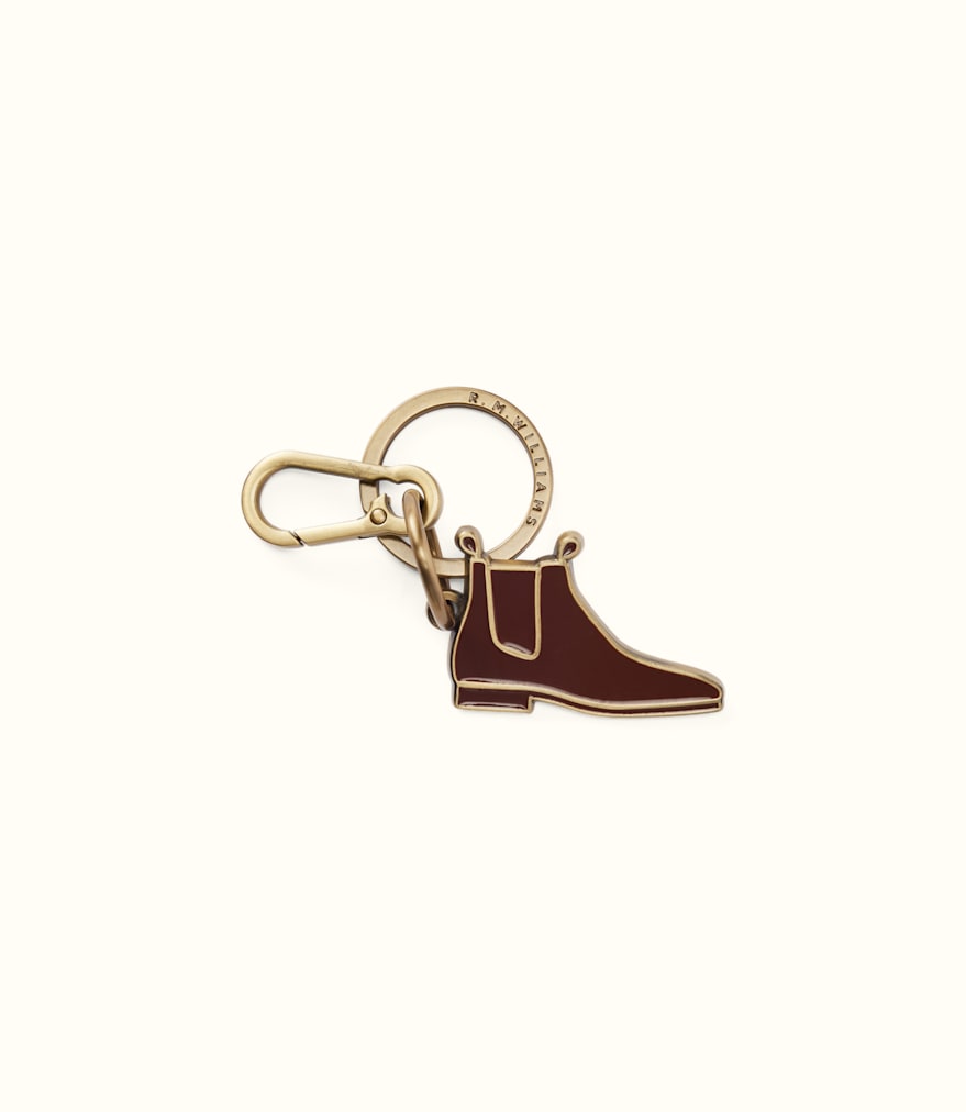 boot-enamel-keyring-chestnut
