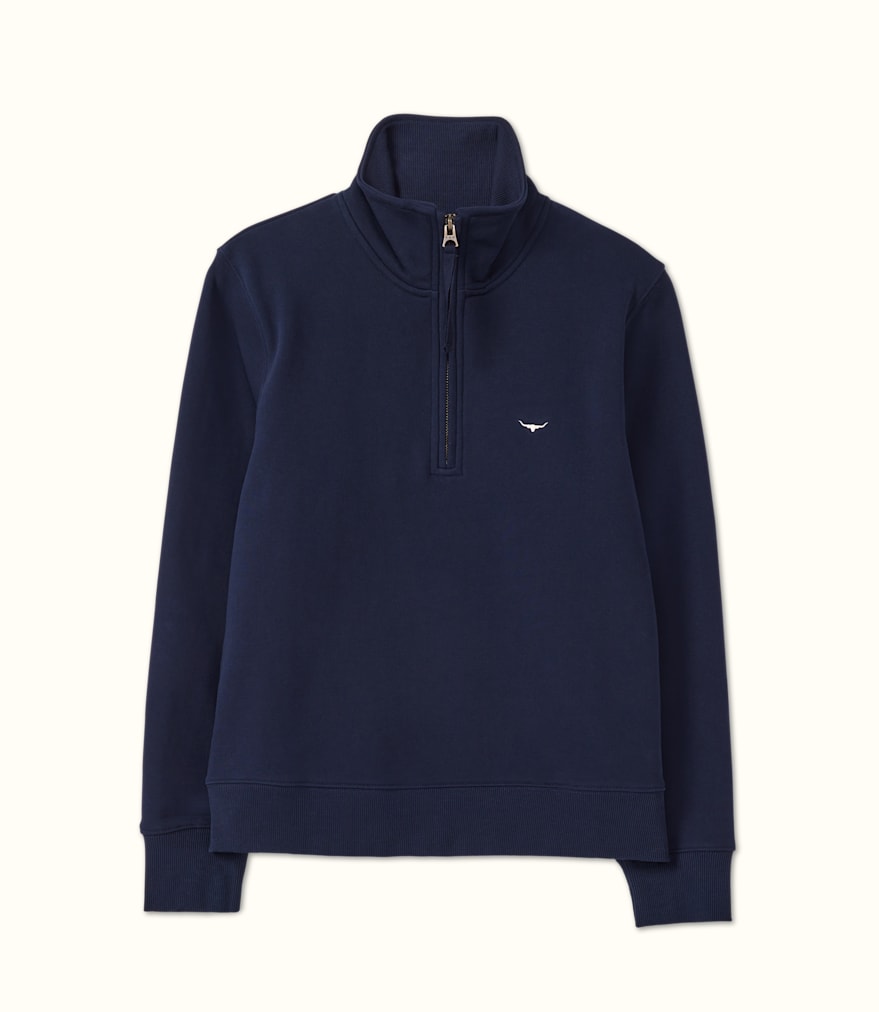 trickett-1-4-zip-navy-brushed-fleece