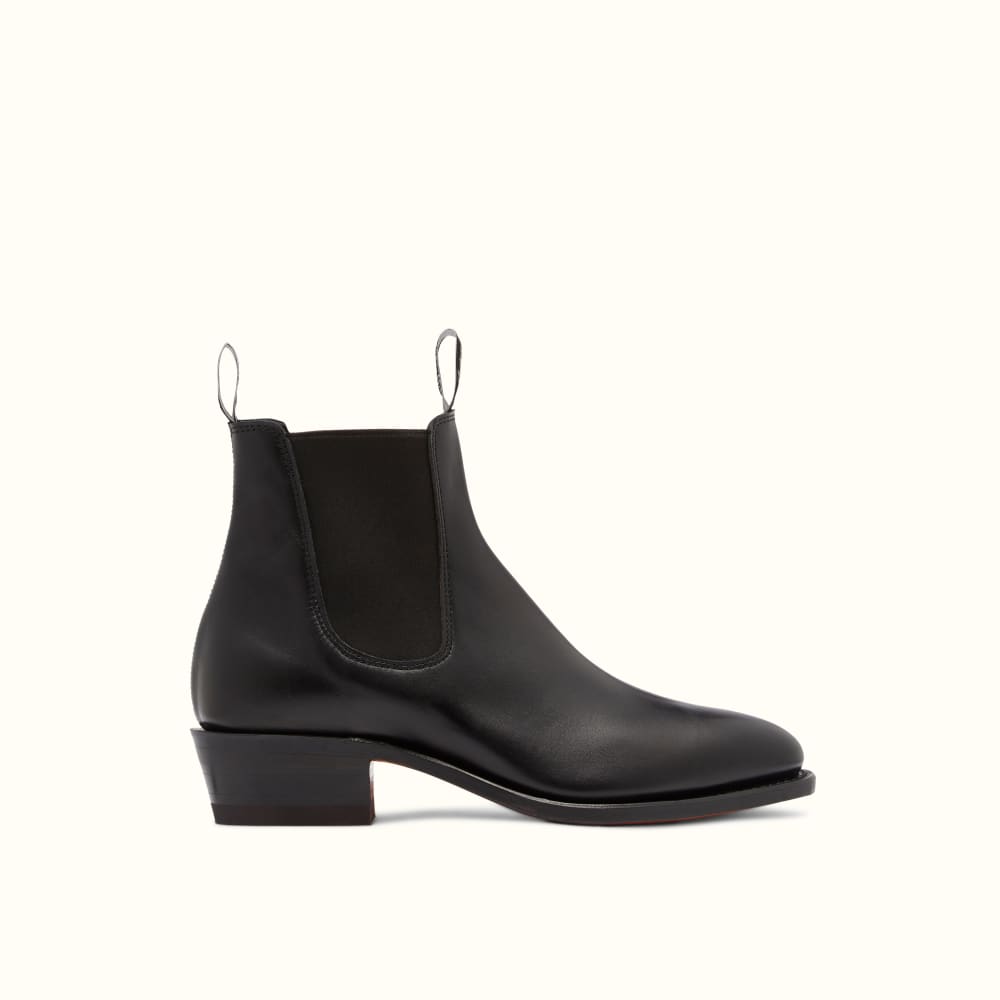 RM Williams Boots Online  Yearling Black Leather Chelsea Boots