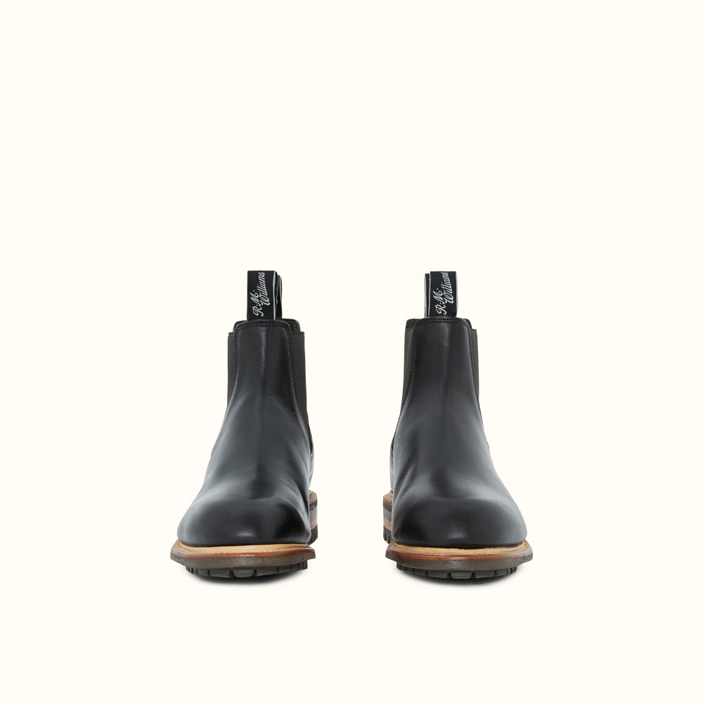 RM Williams Gardener Black Leather Chelsea Boots Mens Size AUS/UK 11 H/ US  12