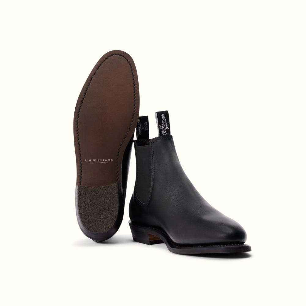 Black rubber sole boots best sale