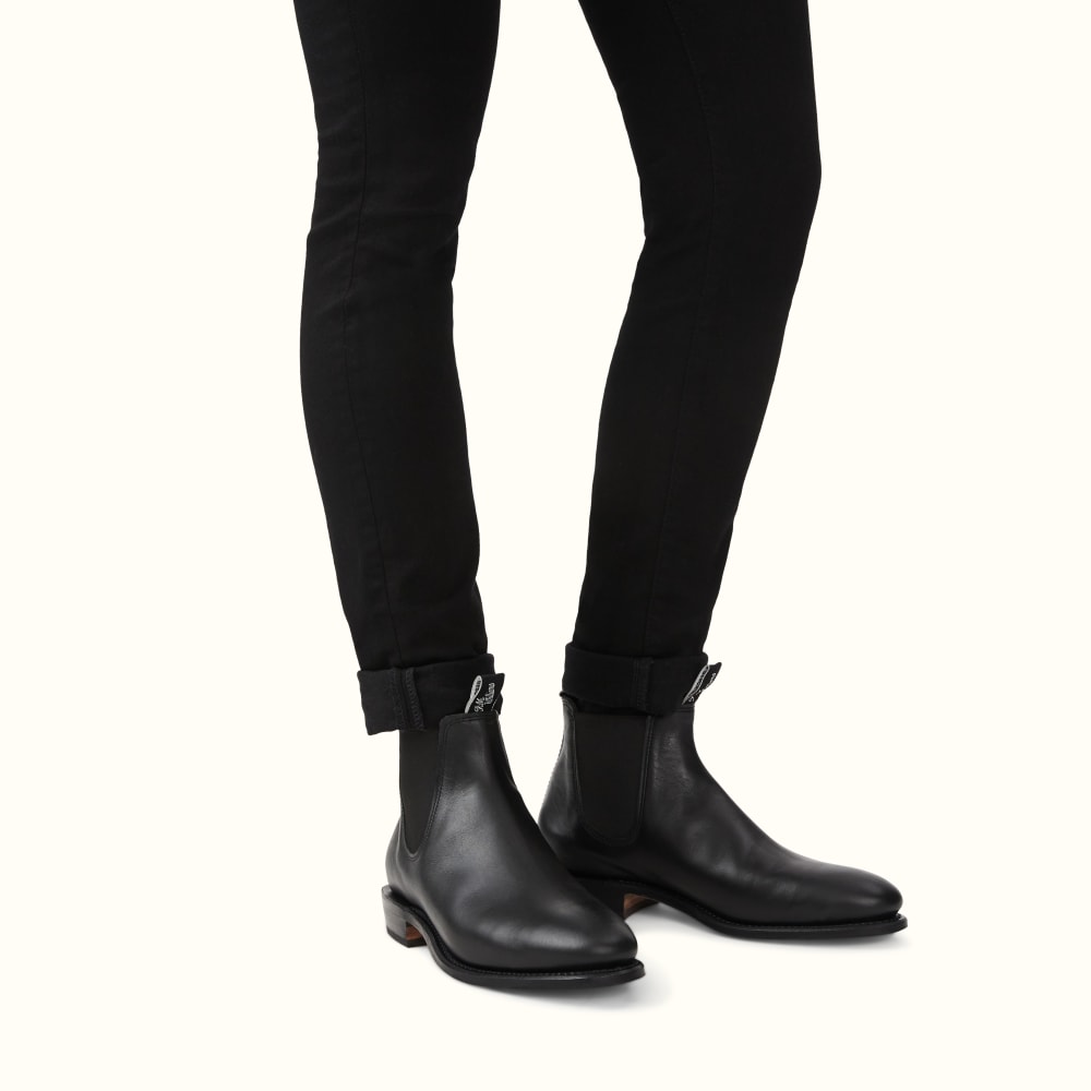 R.M. Williams Adelaide Boots in Black Leather - The Ben Silver