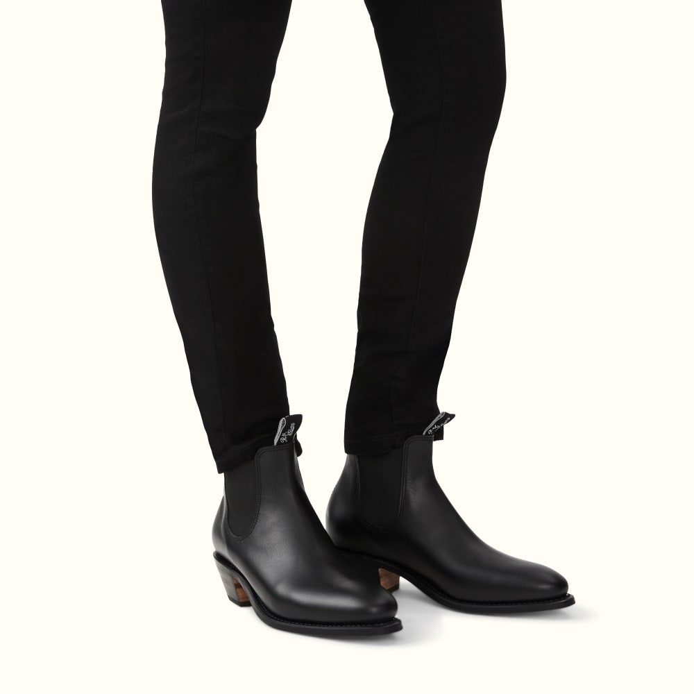 Black Adelaide Cuban Heel Boots, R.M.Williams Chelsea Boots