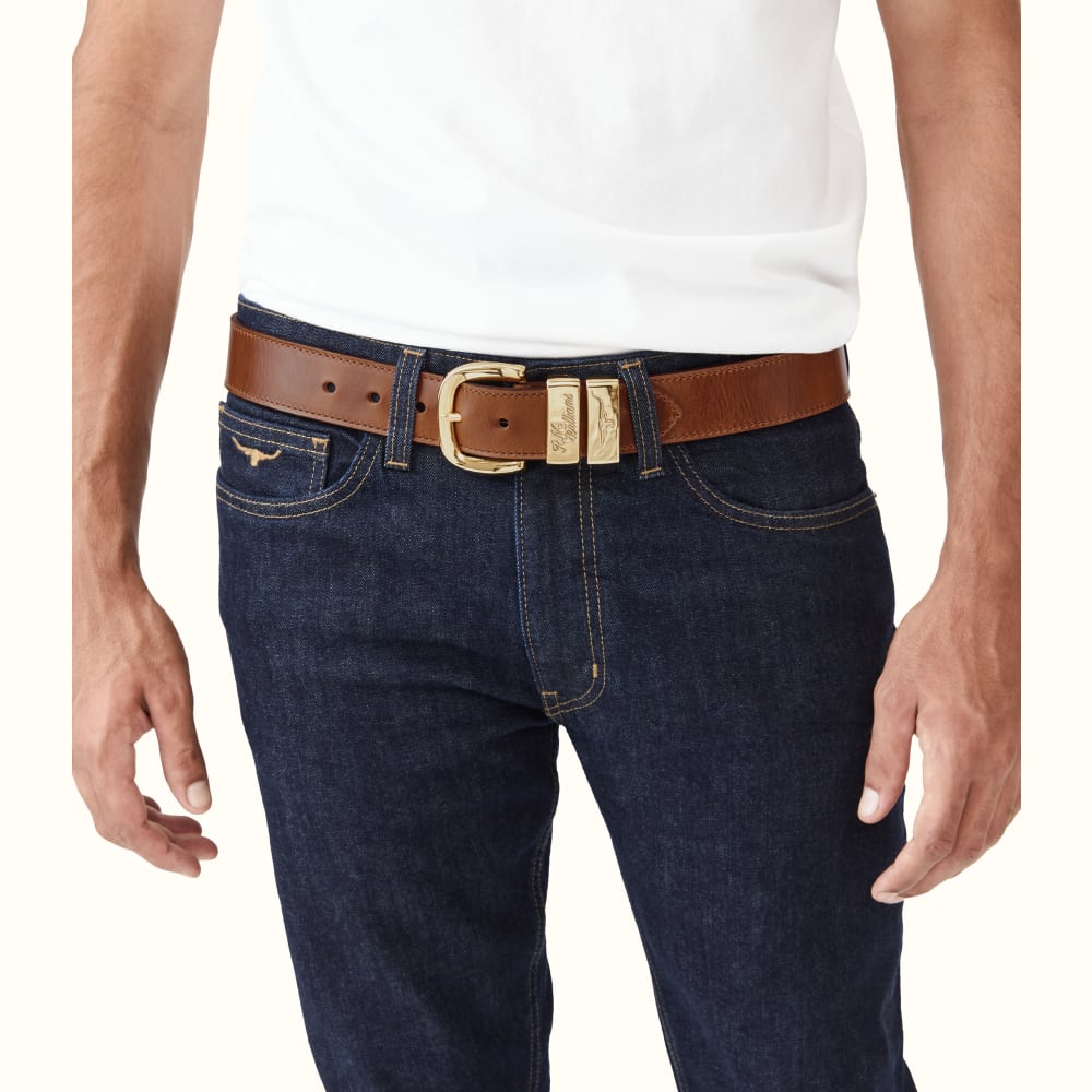 RM Williams Black Suede Drover Belt