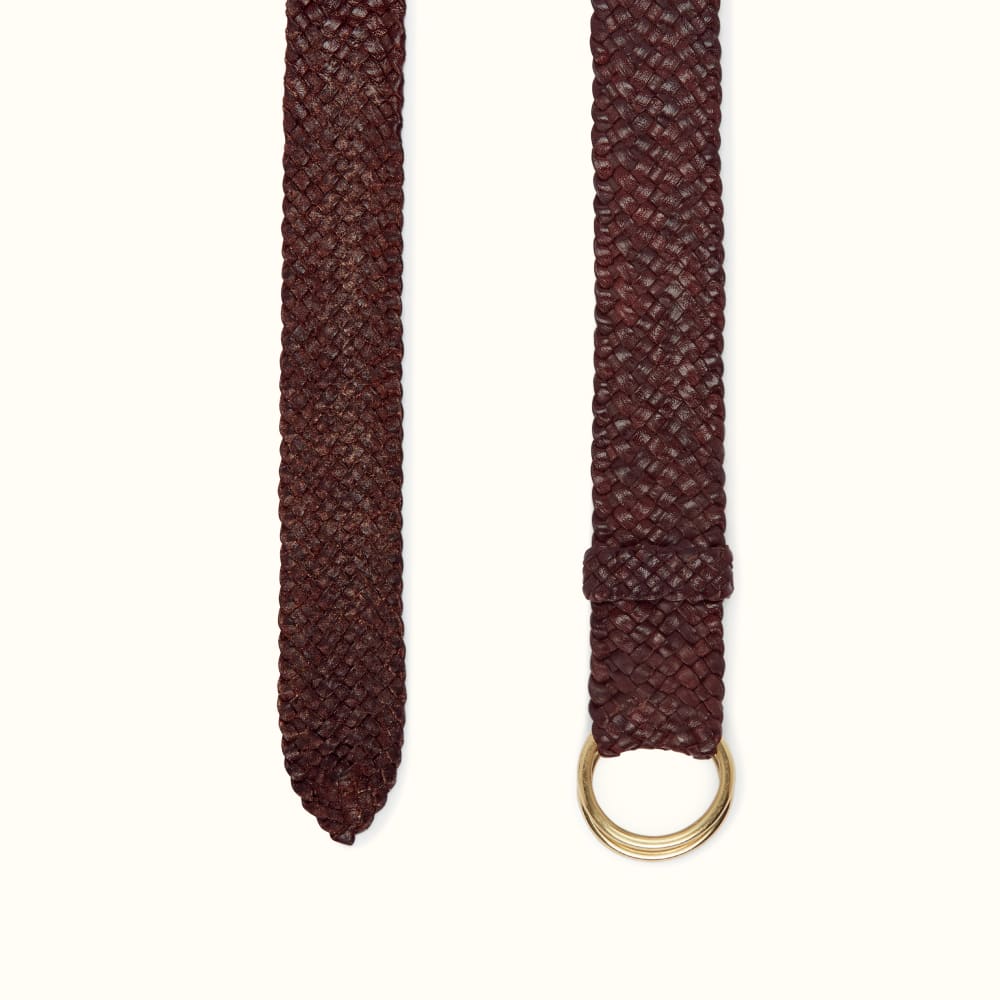 Brown 1 1 4 Inch Plaited O Ring Belt R.M.Williams Belts R.M