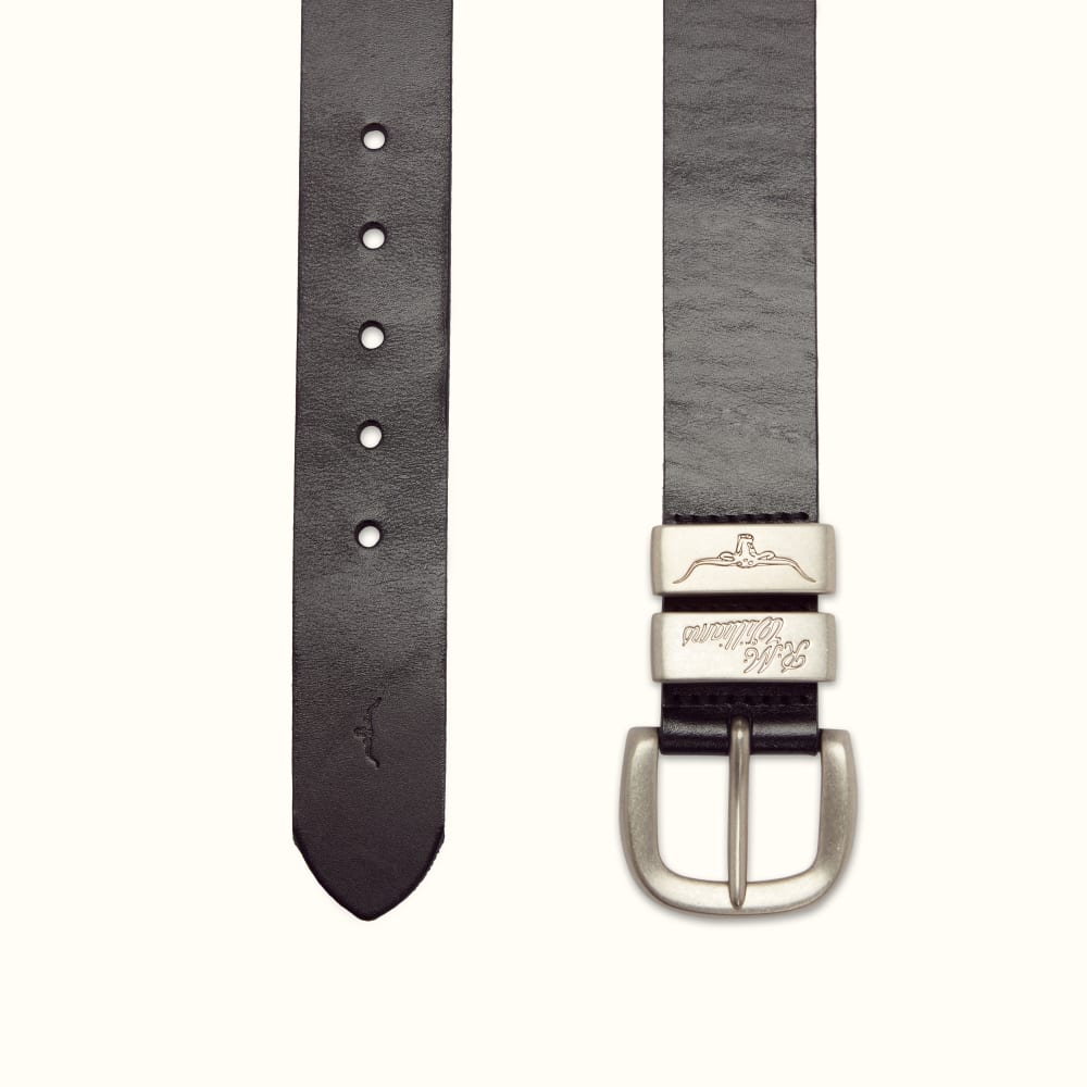 Black 1 1/2 Inch 3 Piece Solid Hide Belt | R.M.Williams Belts