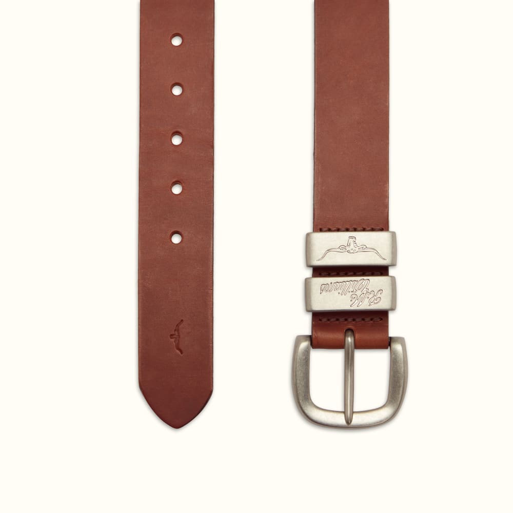 Dark Tan 1 1/2 Inch 3 Piece Solid Hide Belt, R.M.Williams Belts